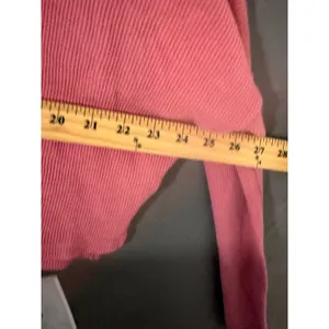 Aeropostale Pink Waffle Knit‎ Cropped Henley Long Sleeve Top Medium thumbnail 7
