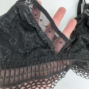 Victoria's Secret‎ S Small Bralette Bra Black Lace Adjustable Unlined Sheer Mesh thumbnail 3