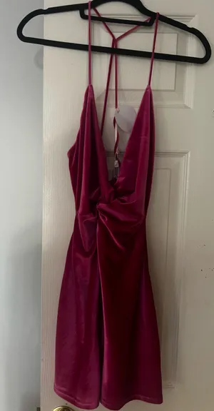 More To Come Revolve Pink Velvet Mini Dress Small thumbnail 3