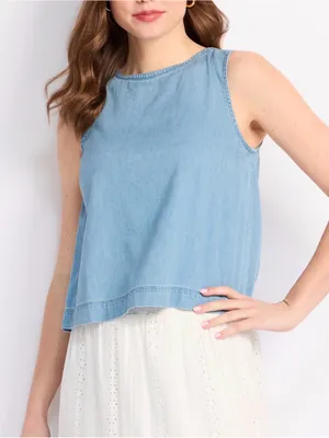 Market & Spruce Rori Cotton Tank Blue Large NWT STITCH FIX thumbnail 1