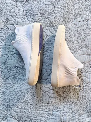 💥Rothy’s The Chelsea White Knit Slip-On Sneaker Boots Women’s Sz 6.5🧡 thumbnail 5