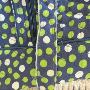 Vera Bradley crossbody‎ Purse shoulder bag, Lucky Dots, navy, green, white polka thumbnail 7