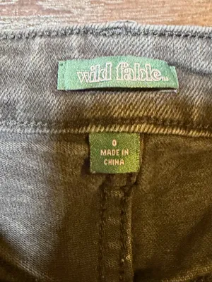 Wild Fable Highest Rise Straight Jeans 0 Washed Black Distressed Raw Hem thumbnail 6