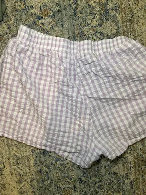 Cotton On Seersucker Gingham Pull On Lounge Shorts Purple US 8 thumbnail 2