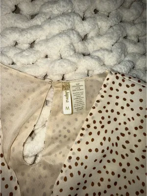 Japna Brown short polka dot ruffle dress thumbnail 3