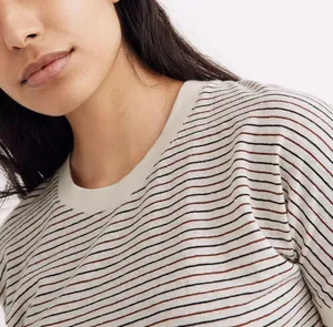 Madewell Hemp Relaxed Drapey Tee in Stripes Size Small Organic Cotton thumbnail 3