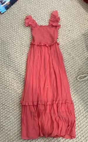 TJ Maxx Pink Ruffle Maxi Dress thumbnail 1