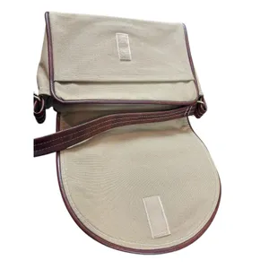 VTG Equestrian Horse Head Canvas Shoulder Bag Brown Leather Trim Country Western thumbnail 9