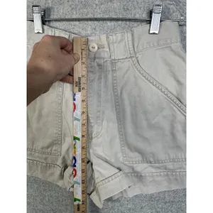 Vintage Abercrombie & Fitch Size 4‎ Cotton Womens Shorts High Waist Beige Mini thumbnail 7