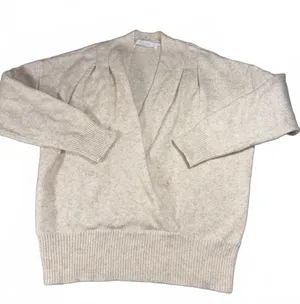 ASTR The Label $80 Wool Tri-Blend Woman’s Large Beige Pleated Wrap Sweater S thumbnail 1