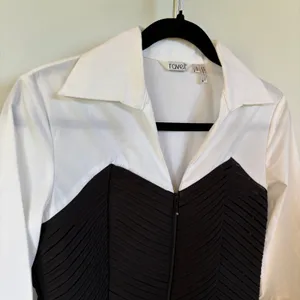 Y2K Office Siren Blouse Business Casual Corporate Goth Textured Corpcore Small thumbnail 2