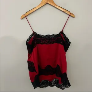 Alice +‎ Olivia Dorine Mock-Wrap Lace-Trim Silk Camisole Top size M thumbnail 3
