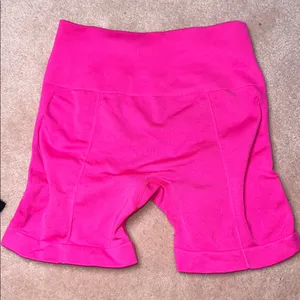 FRESOUGHT Workout GymButr Scrunch Tummy Control High Waisted Shorts Pink thumbnail 7