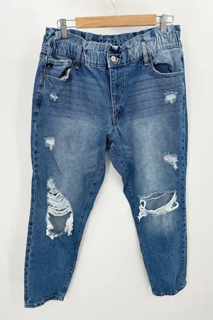 KanCan Jeans Women 31 Blue Distressed Medium Wash Denim‎ 100% Cotton Maurices thumbnail 1
