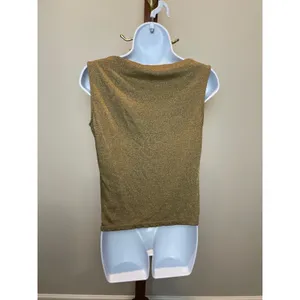 Lauren Ralph Lauren Gold Sleeveless Top Size M Classic Style thumbnail 3