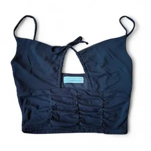 Urban Outfitters Out From Under Moonbeam Ruched Mesh Cami - Black - Size Medium thumbnail 1