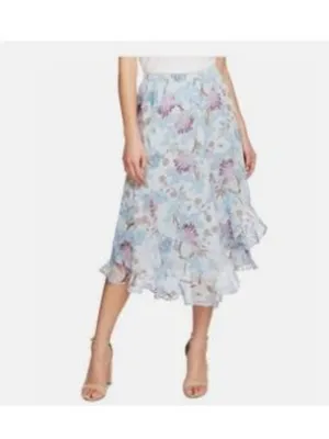 Vince Camuto Asymmetric Size XL Floral Midi Pull-On Skirt thumbnail 2