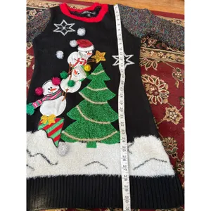 United States Sweaters Holiday Christmas‎ Snowman Sweater Dress XS Sparkle thumbnail 7