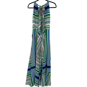 NWT Eliza J Scarf Print Chiffon Maxi Dress‎ Size 2 Vacation Feminine Colorful thumbnail 6