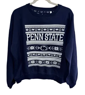 Pressbox NCAA Penn State Holiday Ugly Sweater XMas Christmas Collegiate Med Navy thumbnail 1