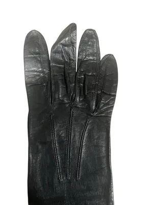 Aris Kasanova Vintage Black Leather Opera Gloves Formal Costume USA 6 1/4 thumbnail 6