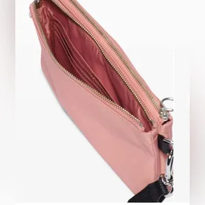 Lululemon Now and Always Pouch Salmon Pink Silver Hardware Removable Wrist Strap thumbnail 2