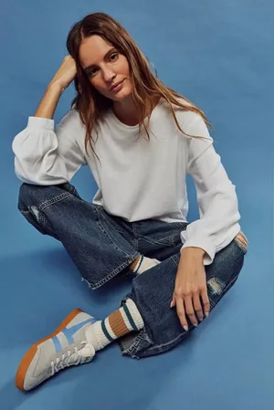 We The Free White Ribbed Crew Neck Long Sleeve Thermal thumbnail 1