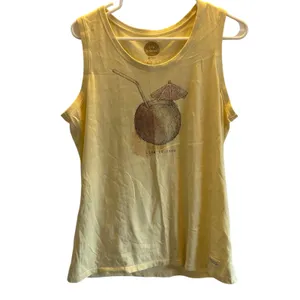 Life is good butter yellow tank top Large pineapple cocktail thumbnail 2