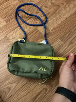 American Eagle Outfitters Olive Green Crossbody with Blue Strap thumbnail 4