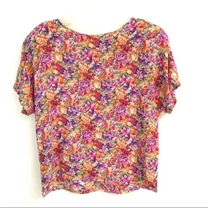 Vintage tangerine floral crewneck blouse M‎ thumbnail 2