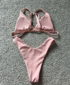Pink Ribbed Bikini Set thumbnail 4