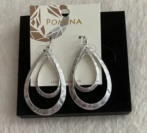 Pomina Hammered Double teardrops Silver thumbnail 1