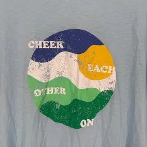 Aerie Graphic T Shirt Cheer Each Other On Blue Short Sleeve Casual Top S thumbnail 3