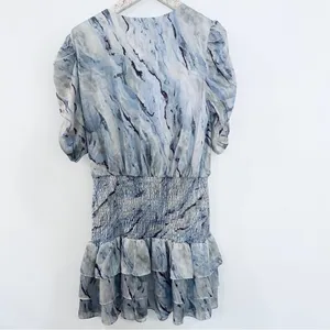 Amanda Uprichard deep V-neck ruffle mini dress thumbnail 4