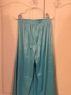Light turquoise blue wide leg palazzo pants thumbnail 2