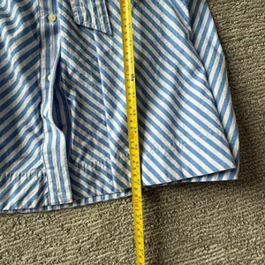 Free Assembly Blue White Striped Cotton Midi Shirt Dress D-Ring Belt L 12-14 thumbnail 8