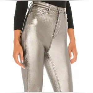 Free People We the Free Phoenix Coated High-Rise Skinny‎ Jeans in Silver Size 27 thumbnail 7