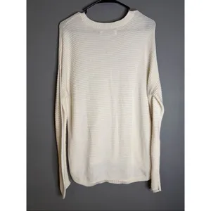 Ann Taylor Loft Women's Ivory Vertical Rib Sweater Long Sleeve M NWOT thumbnail 5