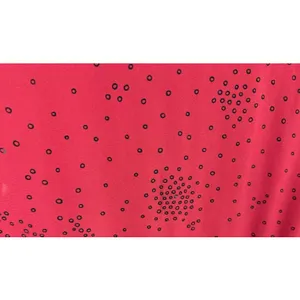 Ann Taylor Red Black Patterned Round Neck 3/4 Bell Sleeve Lightweight‎ Blouse S thumbnail 3