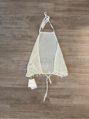 NWT Peppermayo Scorpio Crochet Halter Top in Ivory, Size S/M thumbnail 2