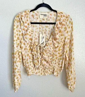 Savanna Jane Blouse Womens Size Medium Bohemian Peasant Ruffle Long Sleeve Top thumbnail 1