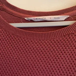 Athleta Maroon Textured Sweater Crew Neck Long Sleeve Top Shirt Women Small thumbnail 3