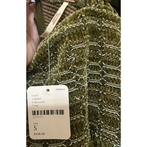 Free People Easy To Love Velvet Smocked Ruffle Mini Dress Size S Olive Green NEW thumbnail 11