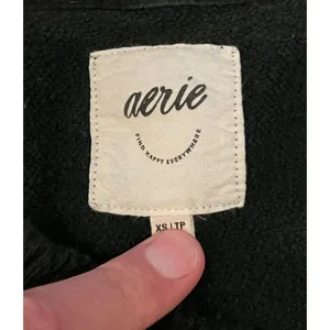 Aerie Sweatshirt Womens XS Black V Neck Oversized Terry Pullover Lounge thumbnail 8