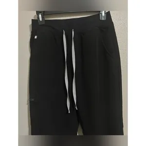 FIGS Zamora Black Multi Pocket Drawstring Jogger Scrub Pants Women’s Size Small thumbnail 4