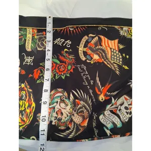 NEW Ed Hardy Flashboard Track Pants Black Gold Embroidered Women's Size L Skull thumbnail 8