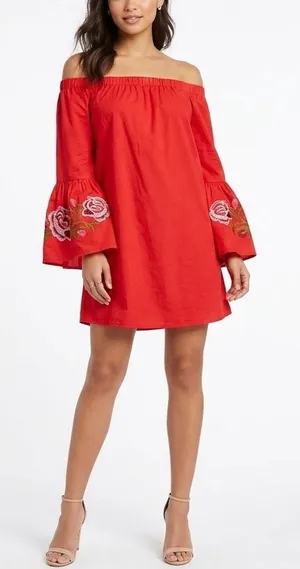 Dress Feathers Red Garment made in india thumbnail 1