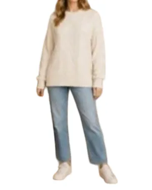 American Eagle Sweater Womens Size S White Long Tunic Crew Neck Oversized NWT thumbnail 2
