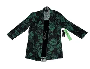 NWT PM Enfocus Petite Women’s Sparkly Floral Blouse Shirt Top Accessory Formal thumbnail 1