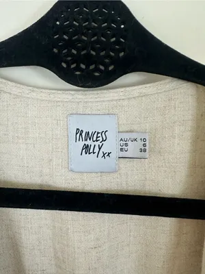 Princess Polly Ragnar Neutral Tie-Front Romper in Light Beige Size 6 thumbnail 4